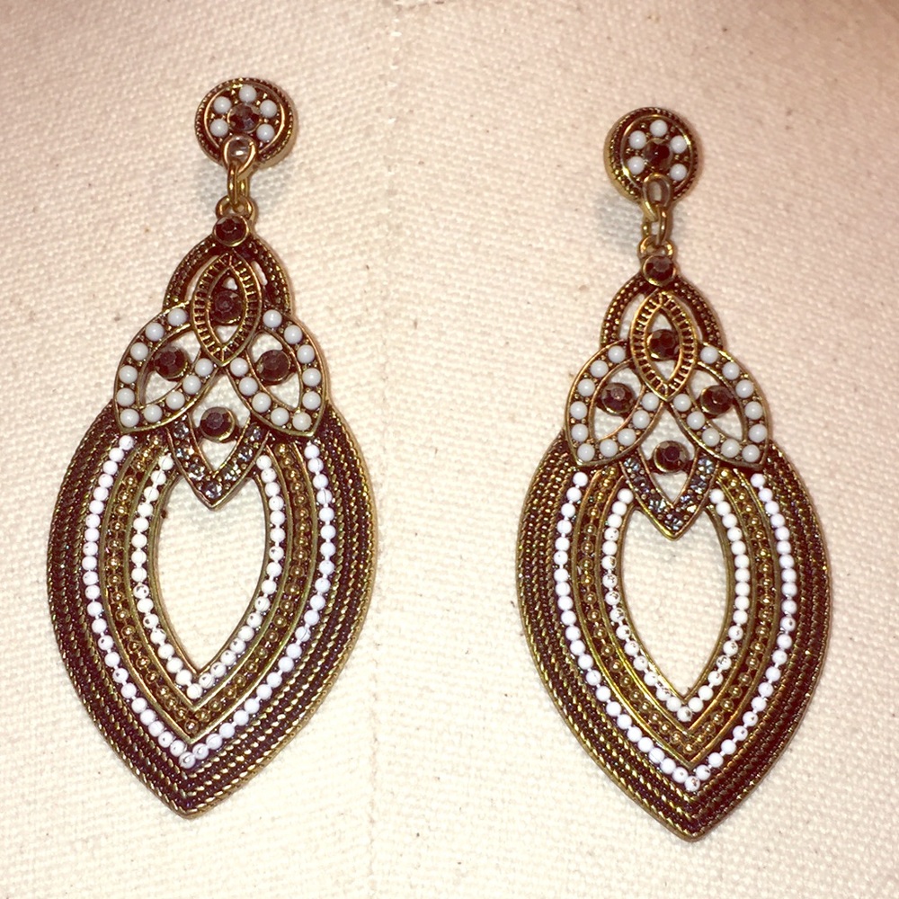 Beautiful Large Dangle Assorted Beaded Earrings - image 2
